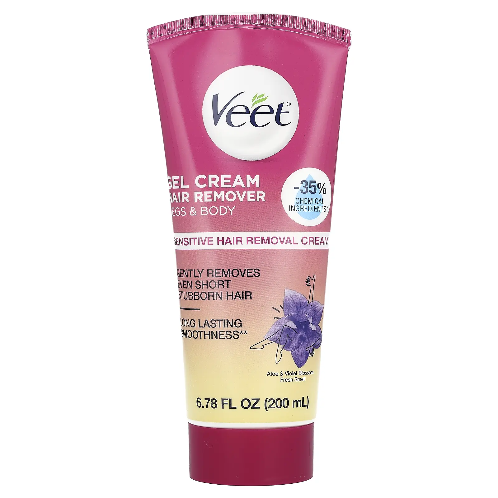 Veet Gel Cream Hair Remover, Aloe & Violet Blossom Fresh, 6.78 fl oz (200 ml)