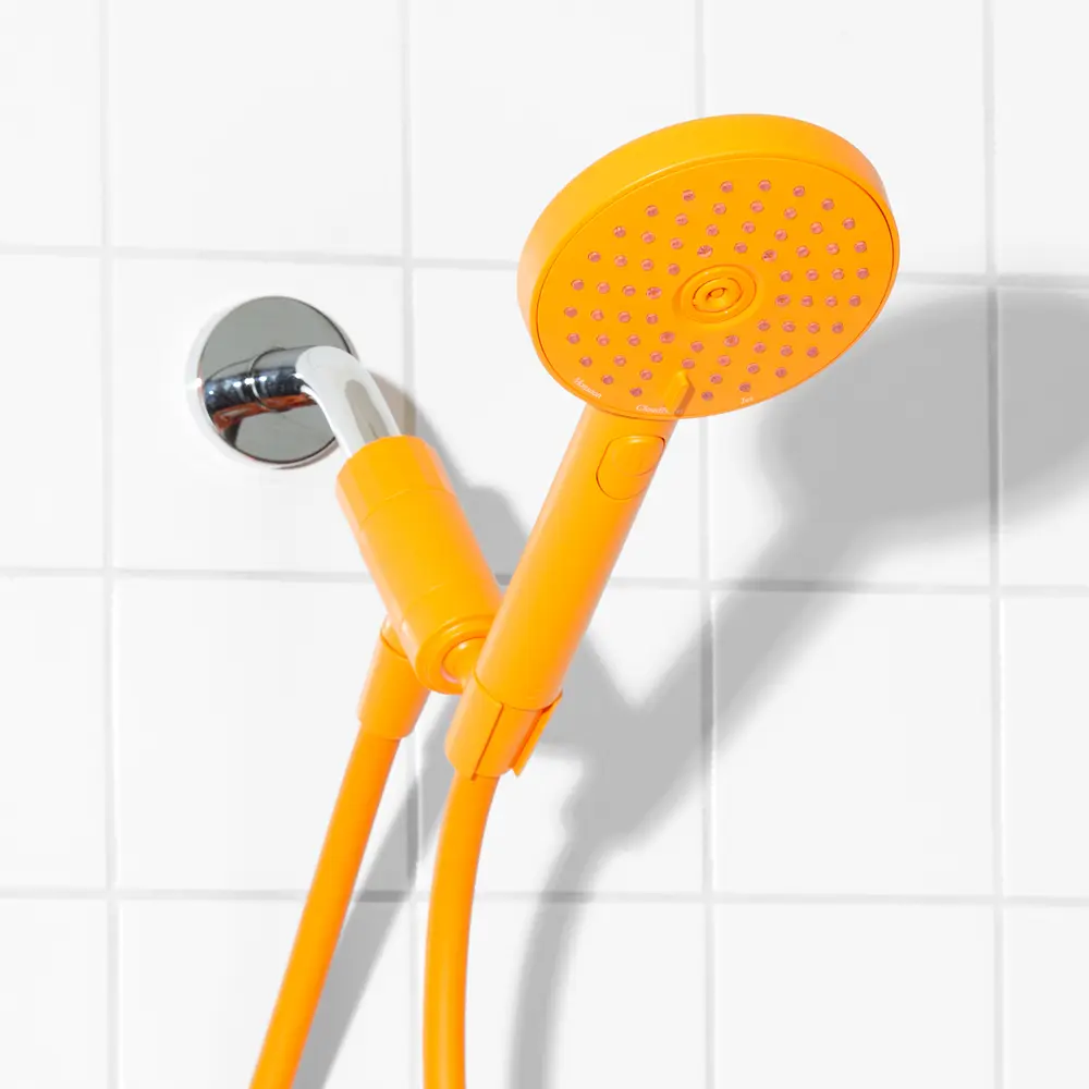 Sproos! Hand Shower | Premium Modern Hand Held Shower with Flexible Hose, 3 Sprays + Pause Button, Easy Install, Available in 7 Vibrant Colors: Pink, Green, Black, Blue, Red, Yellow, White Bathroom Decor