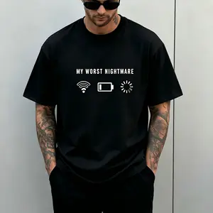 "My Worst Nightmare" Funny Tech Humor Unisex Cotton T-Shirt for Men & Women, All Season Casual Gamer Tee, Breathable Elastic Cotton, Regular Fit, Machine Washable, Suitable for Daily & Outdoor Activities