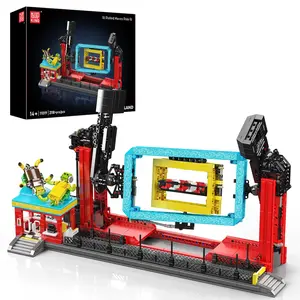 Mould King 11019 Rolling Waves Ride Building Blocks Set, 2118+ Pieces Amusement Park Model Kit with Motors, Creative Engineering City Sets, Collectible Building Toys for Kids, Adults