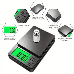 1pc,Compact Digital Pocket Scale 100g 0.01g Mini Gram Scale with Backlit LCD 7 Unit Tare for Food Jewelry and Kitchen Use,Battery not include