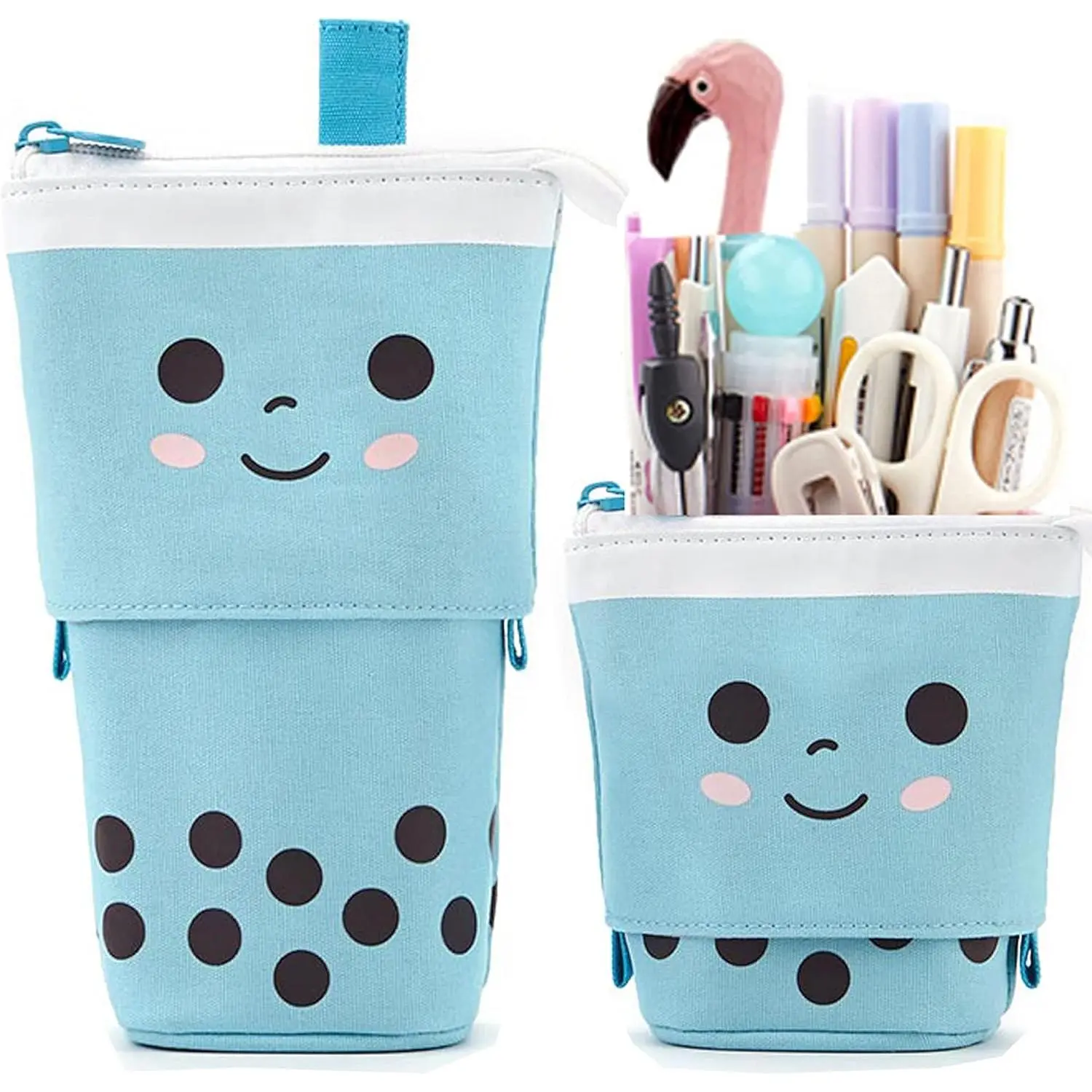 Telescopic Pencil Bag Pen Holder Pop Up Stationery Case, Stand-up Retractable Transformer Bag Standing Organizer, Great for Christmas Holiday New Year Office Bag