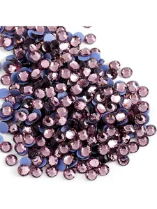 1440pcs premium rhinestone large/small packaging exquisite DIY rhinestone glass gemstone purple series hot repair glass rhinestone suitable for nail decoration, clothing wedding dress, handicraft decoration Sparkly Rhinestone