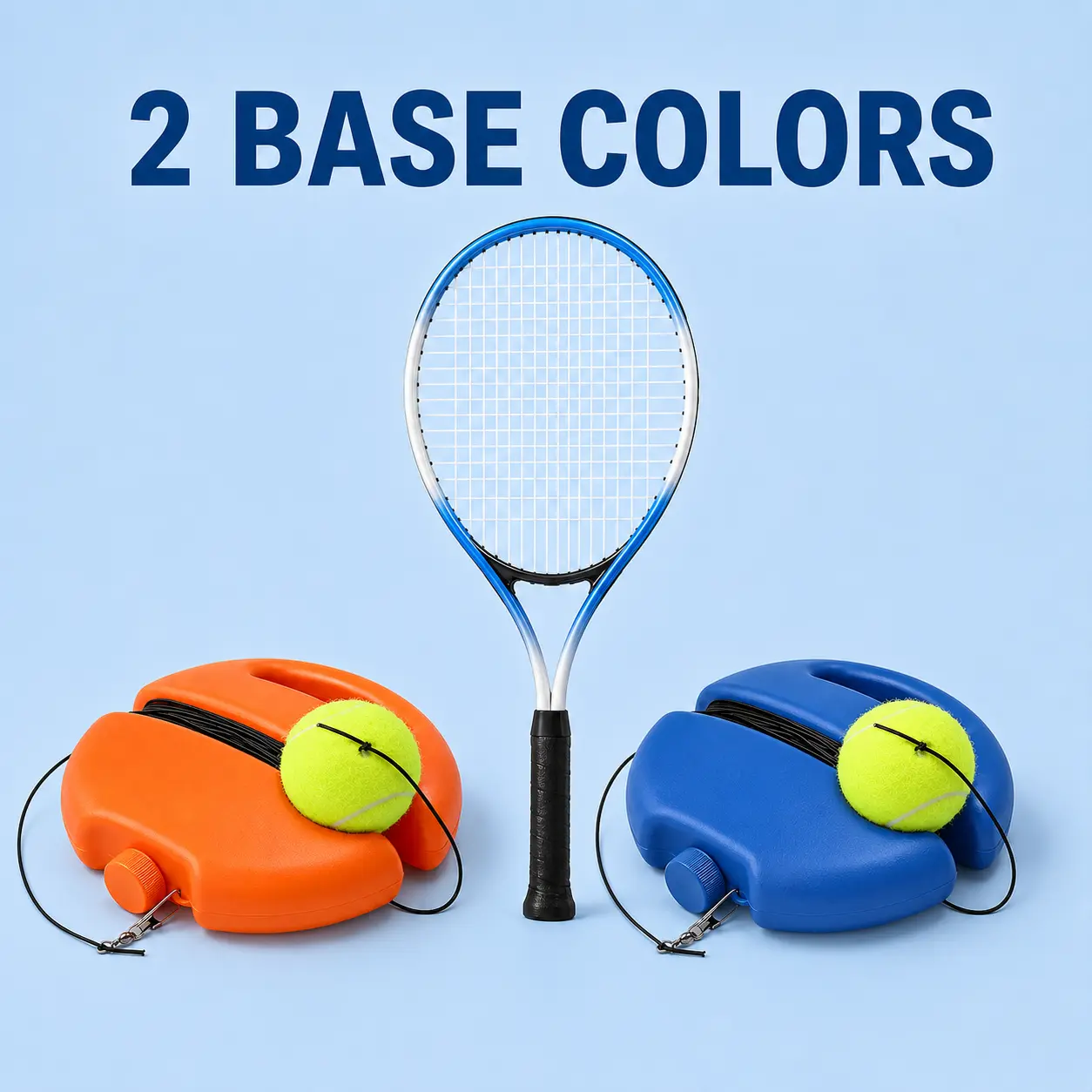 Solo Tennis Trainer Rebound Ball Set with Water-Fill Base, 3 Tethered Tennis Balls, Portable Self-Practice Equipment for Outdoor Tennis Training