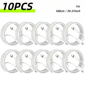 10-Pack USB Type-C Data Cables, Dual PD Fast Charging, Compatible with Huawei Xiaomi Samsung Honor iPhone Macbook, Ideal for Car Travel Business Use