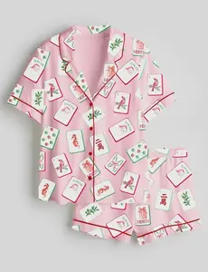 Mahjong Pajama Set Women, Mahjong Pajamas Women Set, Summer Pajamas Women, Holiday Pajamas Women Set, Pajamas Women,  Gift For Her