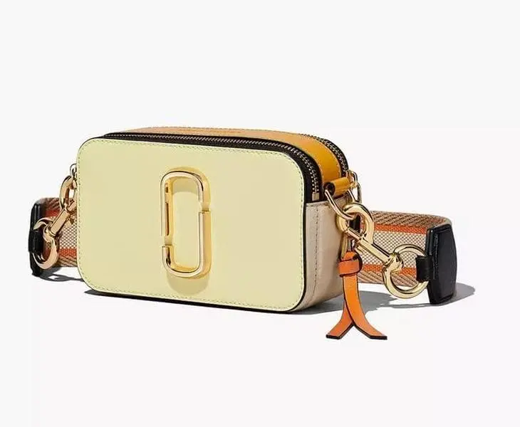 Marc Jacobs The Snapshot Small Camera Bag - Tender Yellow Multi H172L01SP22-767, Color Block, Crossbody Strap, One Size, Lightweight Structured Women's Handbags