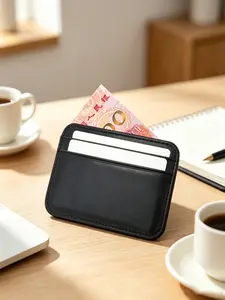 Slim Genuine Leather Credit Card Case, Minimalist Multi-Slot Card Holder, Compact Front Pocket Organizer, Lightweight & Portable for Men & Women