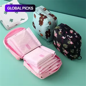 Cartoon Pattern Sanitary Napkin Storage Bag, 1 Count Portable Menstrual Pad Storage Bag, Small Zipper Space-Saving Pouch, Space Saving Bags for Outdoor Travel and Home Organizer Supplies, Storage for Organizing, Zipper Pouches #GLOBAL PICKS