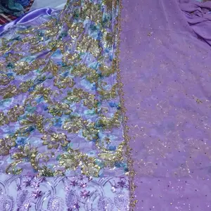 Somalia Dira Set Wedding Dress in Lavender with Gold Embroidery and Sequins for Special Occasions