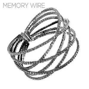 Hematite Stretch Memory Wire Bracelet with Adjustable Fit and Stylish Design