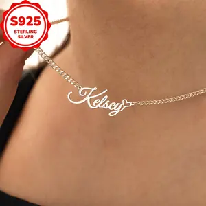 Custom 5g 925 Sterling Silver Custom Love Name Necklace, 1pc Personalized Custom Necklace, Valentine's Day, Mother's Day,