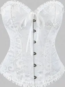 New Fishbone Shaping Waist Cincher Ruched Waist Corset Court Corset Top Bustier Print, Womenswear, Women's Bodycon Slimming Underwear, Comfortable, Stylish & Feminine Design, Piece