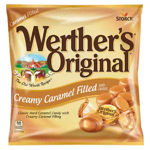 Werther's Original Creamy Caramel Filled Hard Candies, 2.65oz Bag- (Pack of 1) Traditional Snack