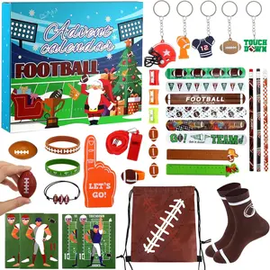 Football Advent Calendar 2025 Boys, 24 Days Sports Advent Calendar for Countdown to Christmas, Football Party Favor Accessories for Christmas Vacation Gifts