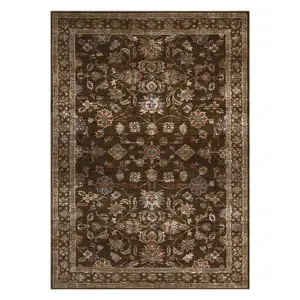 9'x12' Area Rugs for Living Room Vintage Washable Non Slip Rugs for Dining Room Bedroom Indoor Rugs for Office Red Borwn