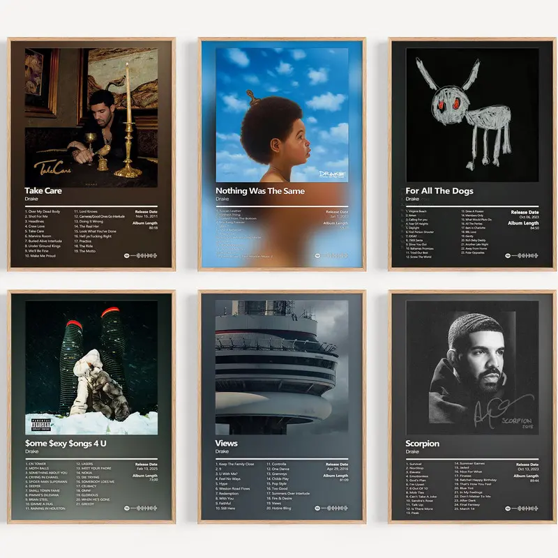 Album Cover Poster Set, Music Wall Art Canvas Print, Framed or Unframed Canvas Poster, Rap Hip Hop Room Decor