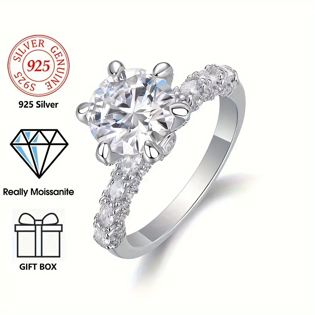 【#M203】 (Lydia) 925 Sterling Silver Synthetic Moissanite rings
