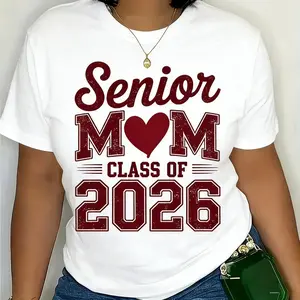 100% Cotton Senior Mom Class of 2026 Shirt | Proud Grad Parent Tee