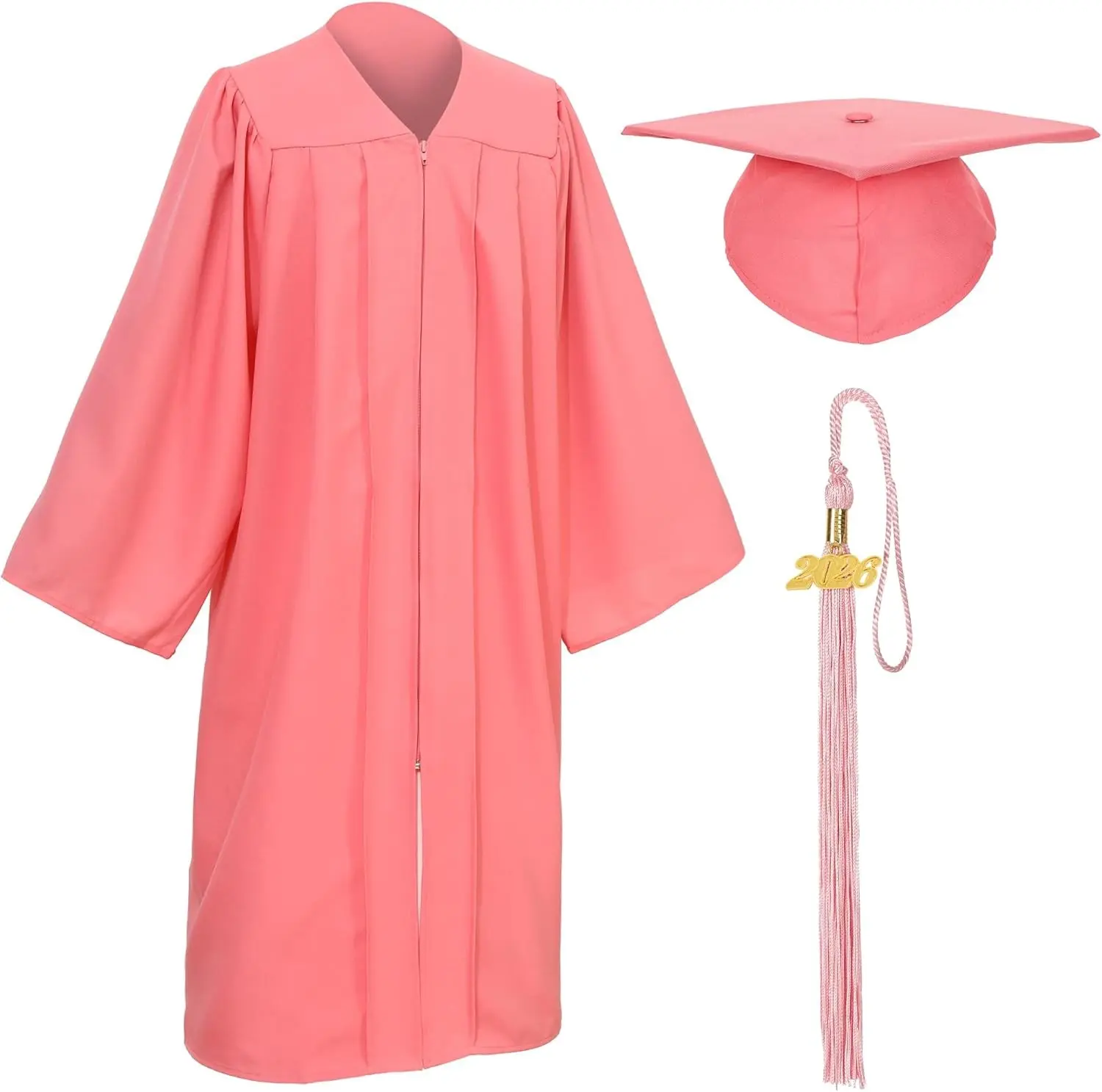 Unisex Matte Graduation Cap and Gown Tassel Package for High School and Bachelor