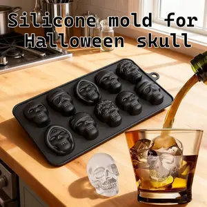 1 Piece Skull Silicone Mold Set, Chocolate Jelly Candy Ice Cube Molds, Cake Decorating Baking Tools, Perfect for DIY Treats