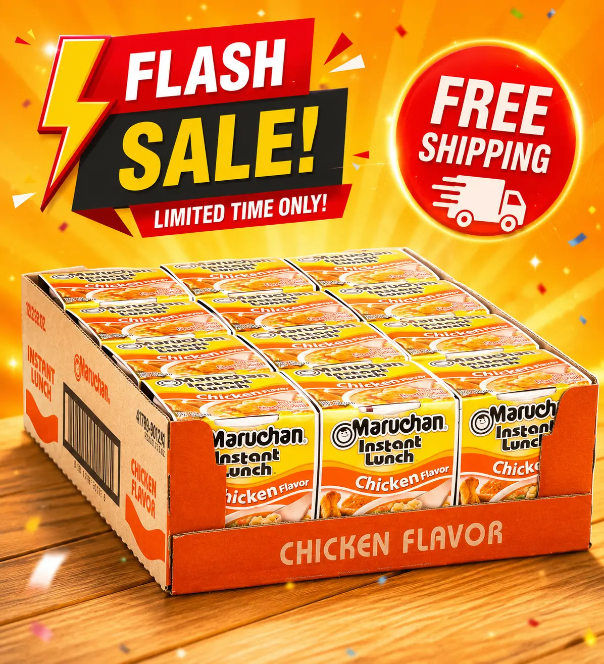 Maruchan Instant Lunch Ramen Noodles, Chicken Flavor – Japanese-Style Instant Noodle Soup, Easy Meal Ready in 3 Minutes – 2.25 Oz. (12 Pack)