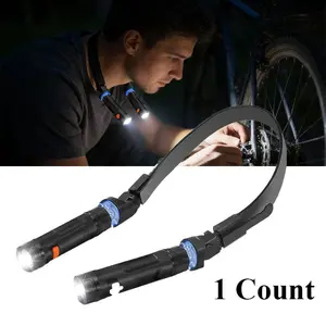 Two-In-One Multifunctional Lighting Lamp, Adjustable 120° Neck Light, Detachable Magnetic High Lumens Flashlight, Magnetic Base, Essential for Fishing Night Reading, Rechargeable Powerful Flashlights