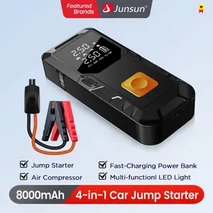 Junsun 500A Car Jump Starter 8000mAh Power Bank Portable Air Compressor 12V Starting Device for Car Battery Emergency Starter