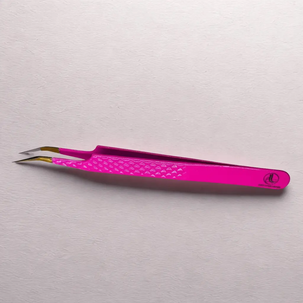 Pretty Pink Isolation Tweezer - J Shape