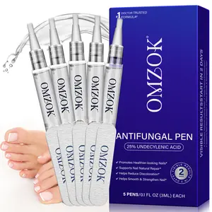Toenail Fungus Treatment Pen | Extra Strength 25% Undecylenic Acid + Botanical Essential Oil Blend | Nail Repair for Damaged & Discolored Nails | 5PCS