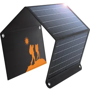 30W Solar Charger USB-A QC3.0 24W USB-C DC 30W Outputs, Foldable Solar Panel for Camping, IPX4 Waterproof, Solar Battery Charger Compatible with Solar Generators, Phones, Tablets