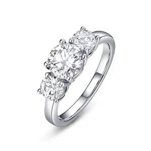 #40 S925 silver D color moissanite 2 or 4 Carats ring R003