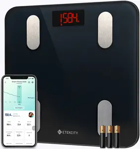 Etekcity Smart Digital Body Weight Scale, Composition Analyzer, Measures Fat, BMI, Muscle, Bluetooth, Accurate Weighing Tool, 400lb, Healthcare,ESF-24