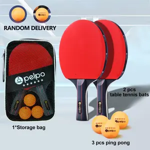 Ping Pong Paddle Set for Beginners & Advanced Players, 2 Premium Quality Rackets + 3 Balls, Blue/ Sponge, Professional Tournament Use, Table Tennis Racket