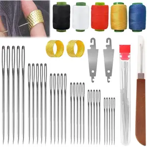 41 count Sewing Tool Set,  Thread Hand Repair Kit for Beginners, Mini Sewing Kit for Mending Clothes, Include 30 Steel , 5 reels of Thread, Seam Ripper, 2  Threader, 2 Thimbles