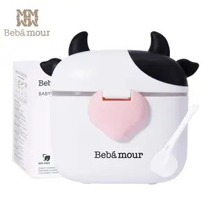 Bebamour Travel-Friendly Baby Formula Dispenser with Lid, Scoop and Leveller - Leak-Proof, Non-Toxic, Odourless 450ml Baby Items for On-the-Go Storage, Multi-Use Snack Holder
