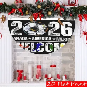 2026 World Cup USA Canada Mexico Flag, Christmas Decoration, 2D Flat Print, Soccer Hanging Banne
