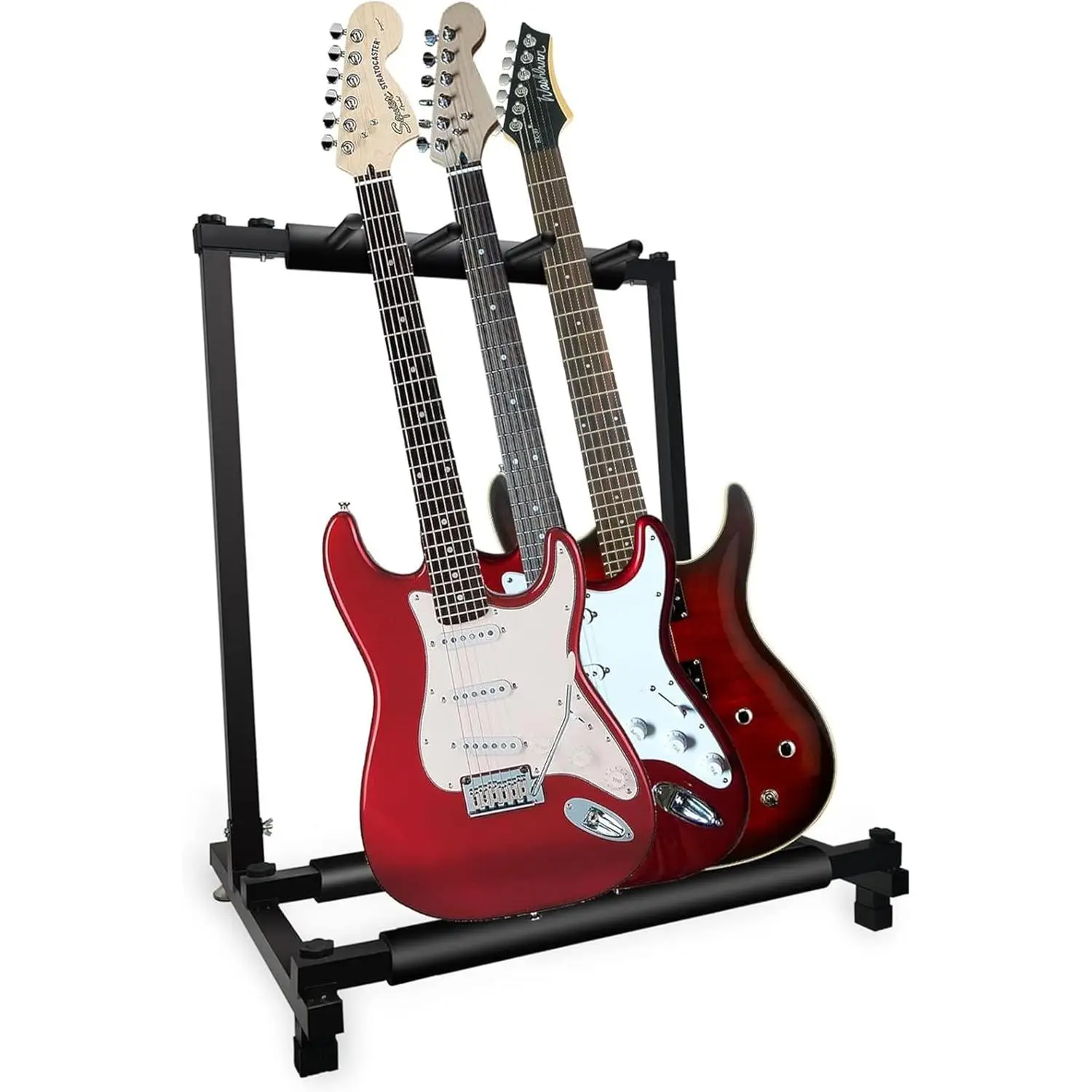 5 CORE Multi Guitar Rack 3 Holder Stand Universal Guitars Display Stand With Thick Padded Rubber Support Classical Acoustic and Electric Guitars & Bass - GRack 3N1