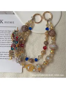 Unicorn phone chain, fashionable and light luxury style, handmade beaded chain, exquisite sparkling diamonds, high-end accessory, hand-held hanging chain