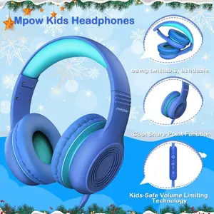 Mpow Kids Headphones Wired Headsets Volume Limited Sharing Function For Boy Gift