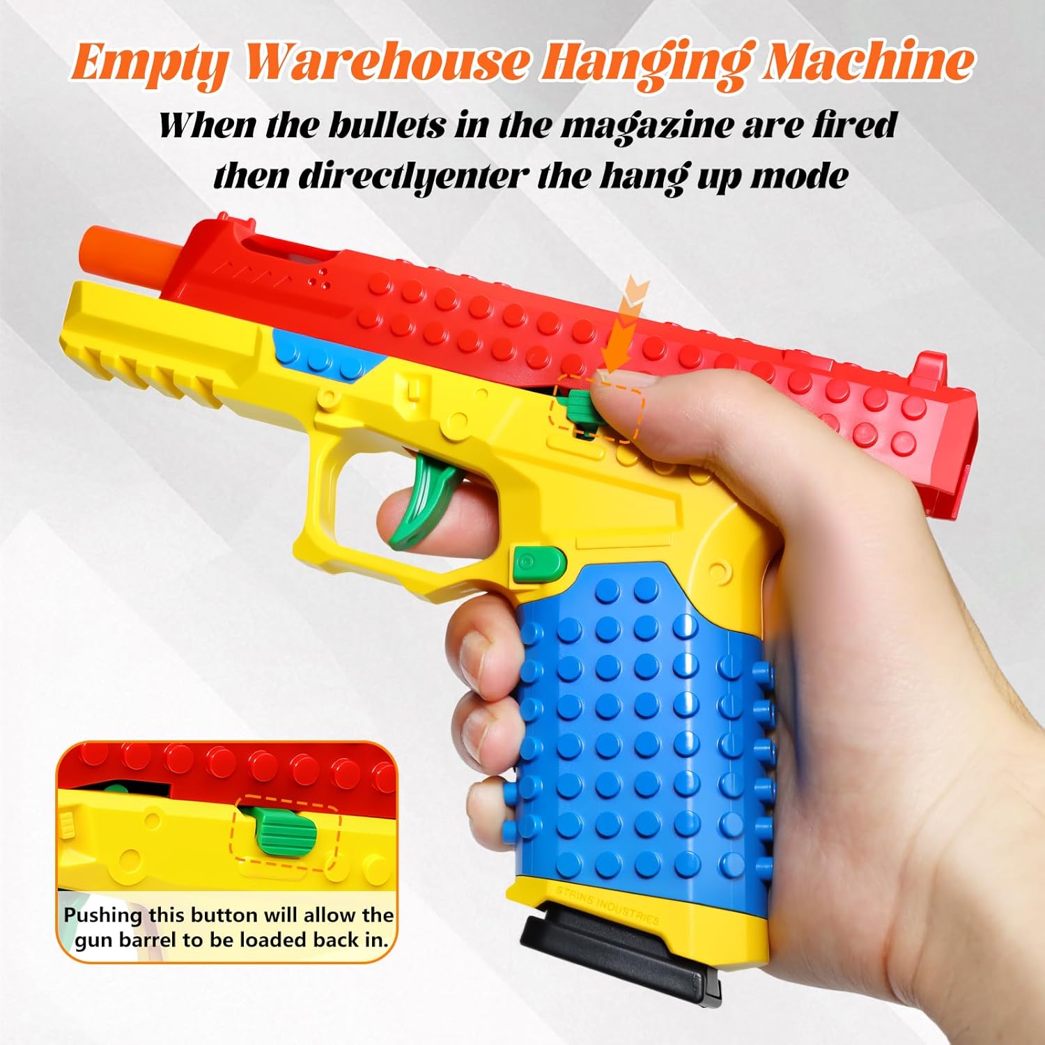 DIY Building Block Foam Blaster Set - Educational STEM Toy Gun with 100 Foam Darts & Display Stand for Teens 14+