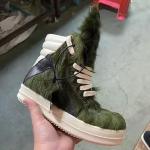 New Rick Owen GeoBasket Shoes Sneaker Green