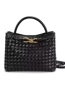Large Capacity Woven Square Handbag, Front Rope Weave Design, Long Shoulder Strap, Crossbody or Single Shoulder, Ideal for Travel, Stylish Square Bag, Crossbody Bags