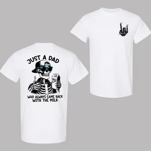 "Just A Dad Who Came Back With The Milk" Skeleton T-Shirt – Funny Dad Joke Tee