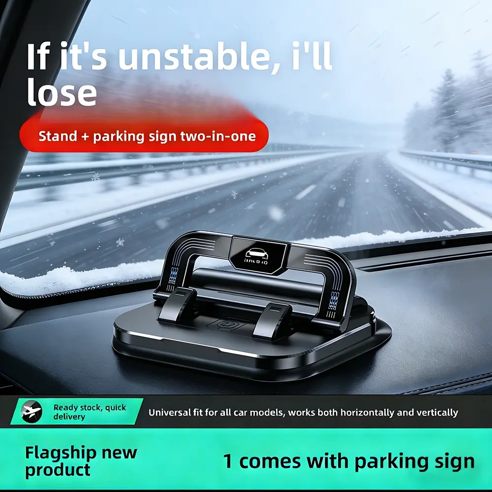 Car Temporary Parking Phone Number Plate Holder with Phone Stand, Moving Car Helper Ornament, Vehicle Bracket, Leave Contact Car Accessory