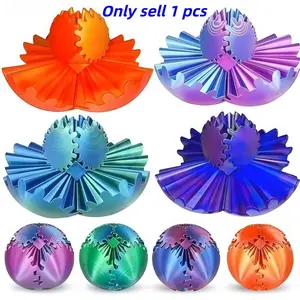 3D Printed Relaxing Gear Ball, Stress Relief, Vibrant Rainbow Gradient, Durable Plastic, Home and Office Decor, Decorative Ornaments, Decorative Appeal, Party Gift, Gift Option, Birthday Present, Christmas Gift, Decoration, Stress Relief Model