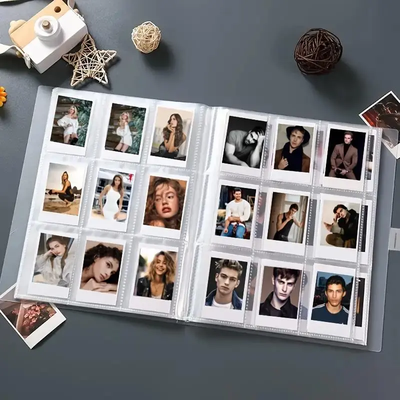 Transparent Clear Plastic Mini Album with 288 Slots, Square K-Pop Themed Memory Book for Instax and Snap Cameras with Versatile Compatibility, Essential Home Decor Item, for Scrapbook Photo Album, Photo Organizer