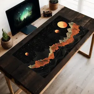 The Geometry of the Planets Desk Mat, Topographic Planet Map Desk Pad, Outer Space Desk Topper3
