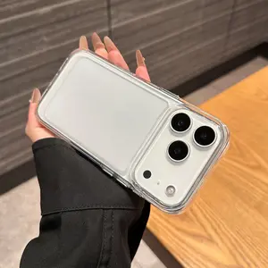 Transparent Silicone Shockproof Soft Case for iPhone 17 16 15 12 13 14 11 X Air Plus Pro Max Clear Protective Cover with Raised Bezels Shockproof Edges Easy Installation Protection Smartphone Casing Cellphone Protector Screen Protector