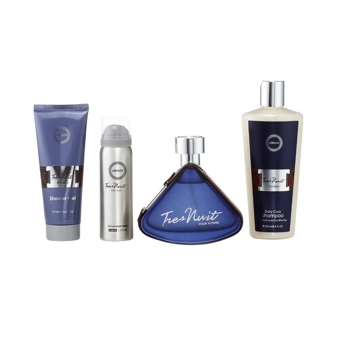 Armaf Set Tres Nuit 3.4 Oz Edt + Shower Gel 3.4 Oz + Body Mist 1.7 Oz + Shampoo 8.4 Oz Men